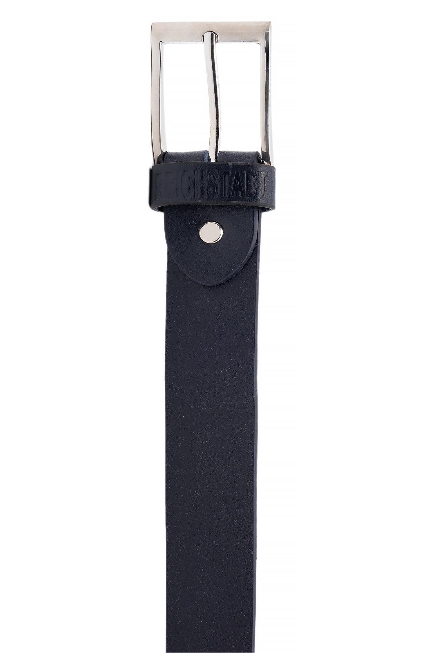 Reichstadt Ledergürtel Herren Business Gürtel 25RS059 (1-St) Silberfarbene Schnalle mit abgerundeten Ecken