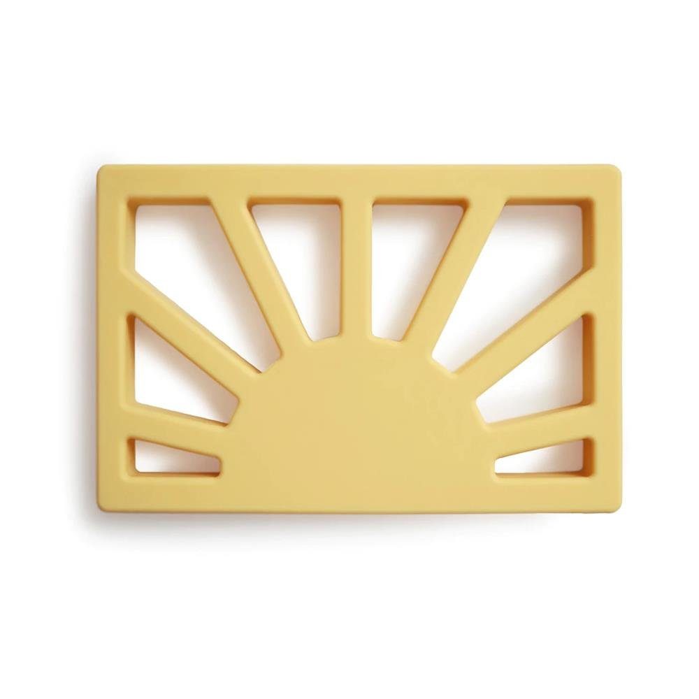 Mushie Beißring Sun Gelb, Silikon Kauspielzeug Babyspielzeug