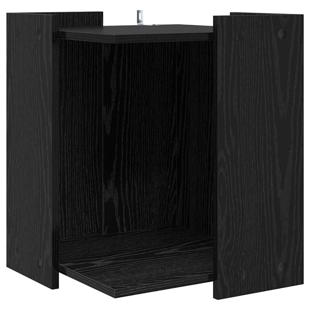 vidaXL Katzenhaus, Katzenstreu Box Umzäunung Schwarz Eichen-Optik 42 x 42 x 51 cm