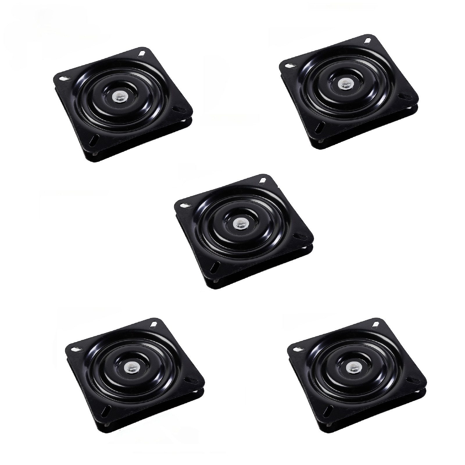 SO-TECH® Drehteller Drehbeschlag Drehplatte 171x171x24 mm schwarz 360° drehbar, (5-St), Druck-Kugellager für Holzplatten, Tischplatten, Möbel usw.