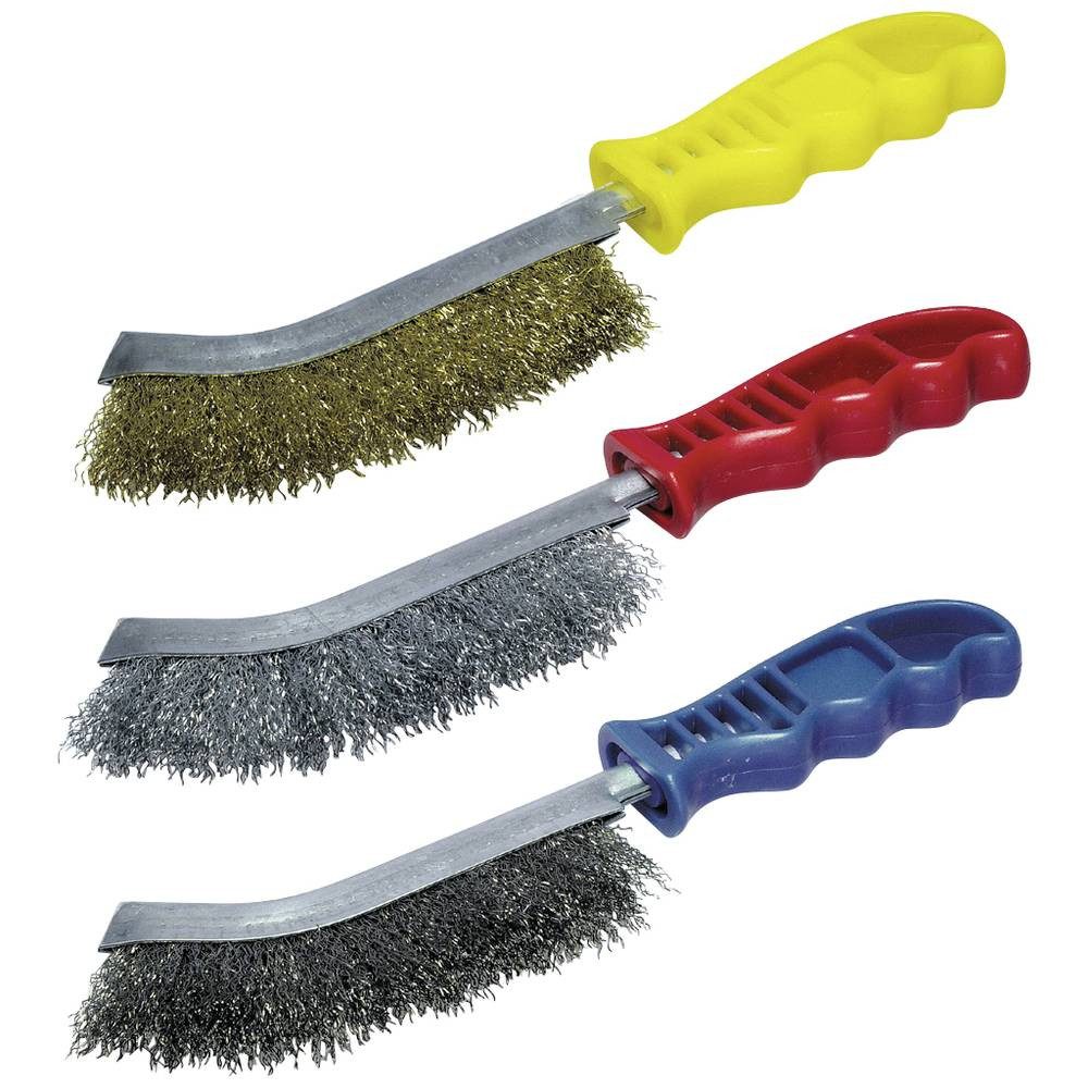 Wolfcraft Drahtbürste Handdrahtbürsten-Set 3 tlg 2138000
