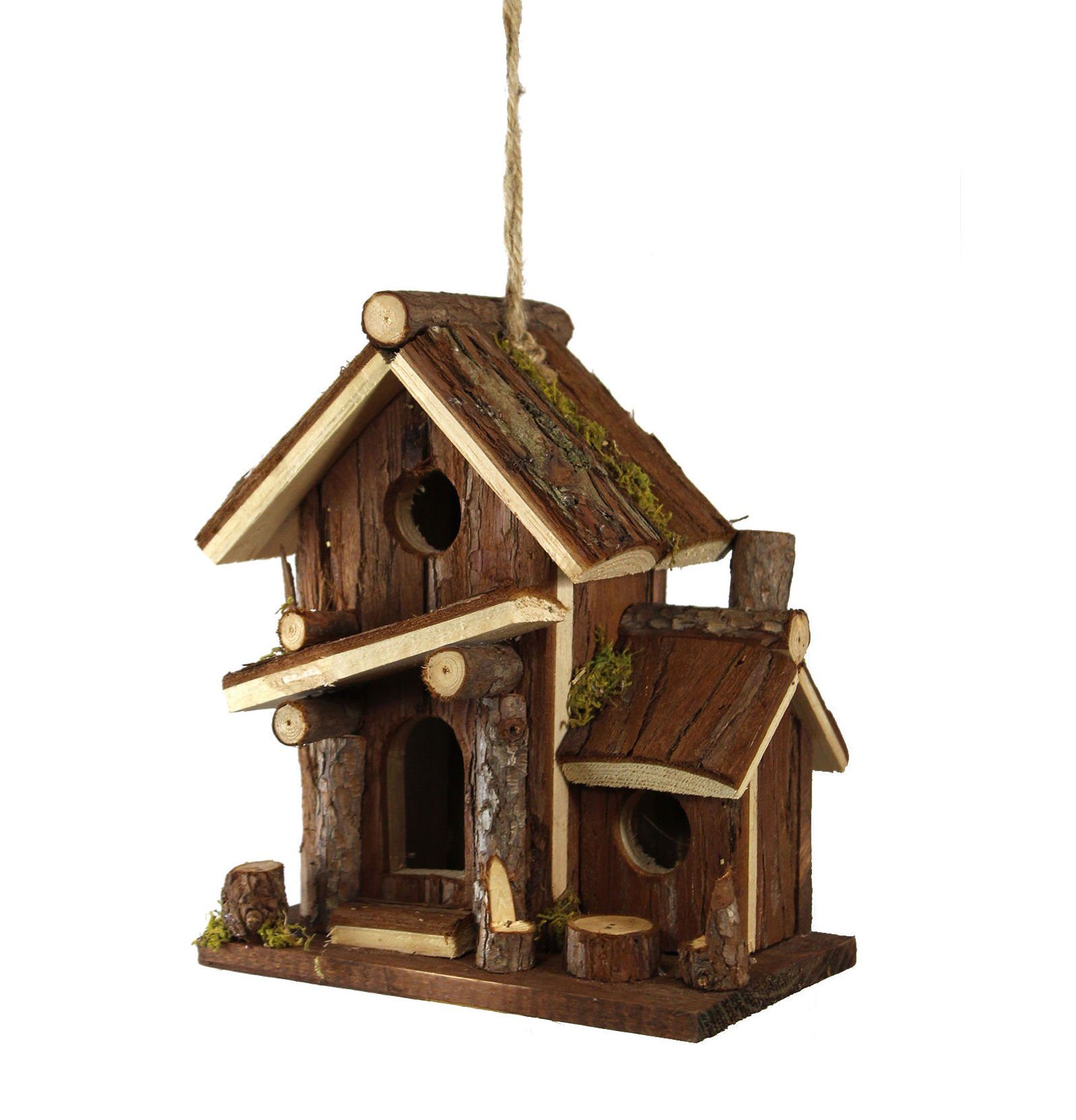 Spetebo Vogelhaus Holz Deko Vogelhaus mit Vordach - zum hängen
