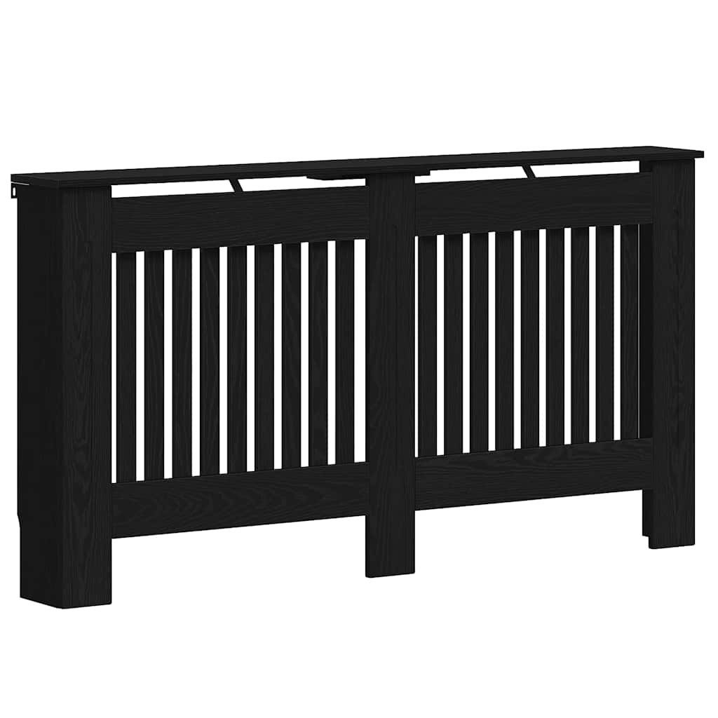 vidaXL Heizungsverkleidung, Heizkörperabdeckung Schwarz Eichen-Optik 152 x 19 x 81,5 cm