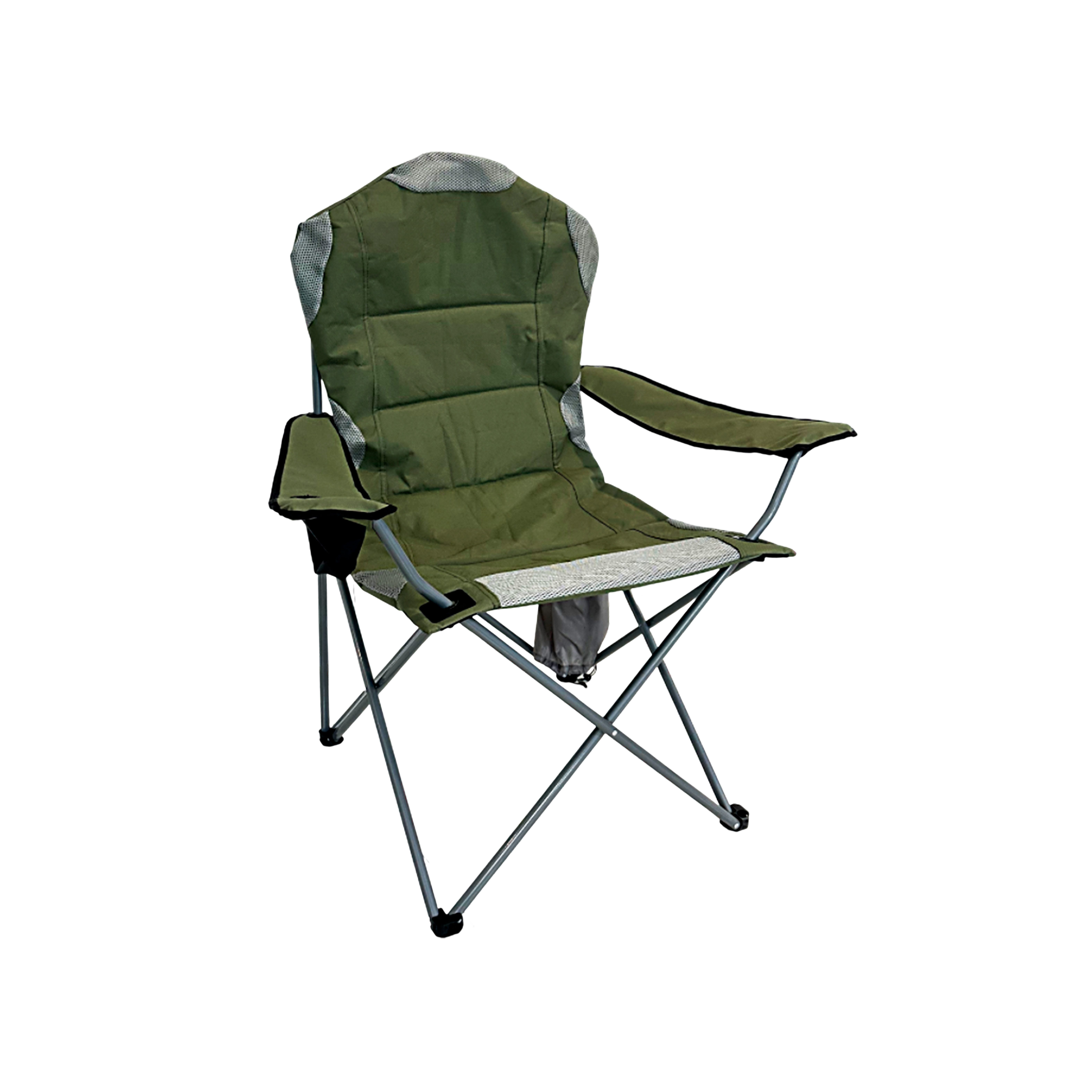 Greemotion Campingstuhl Premium Anglerstuhl Grün 60x60x105 cm, klappbar