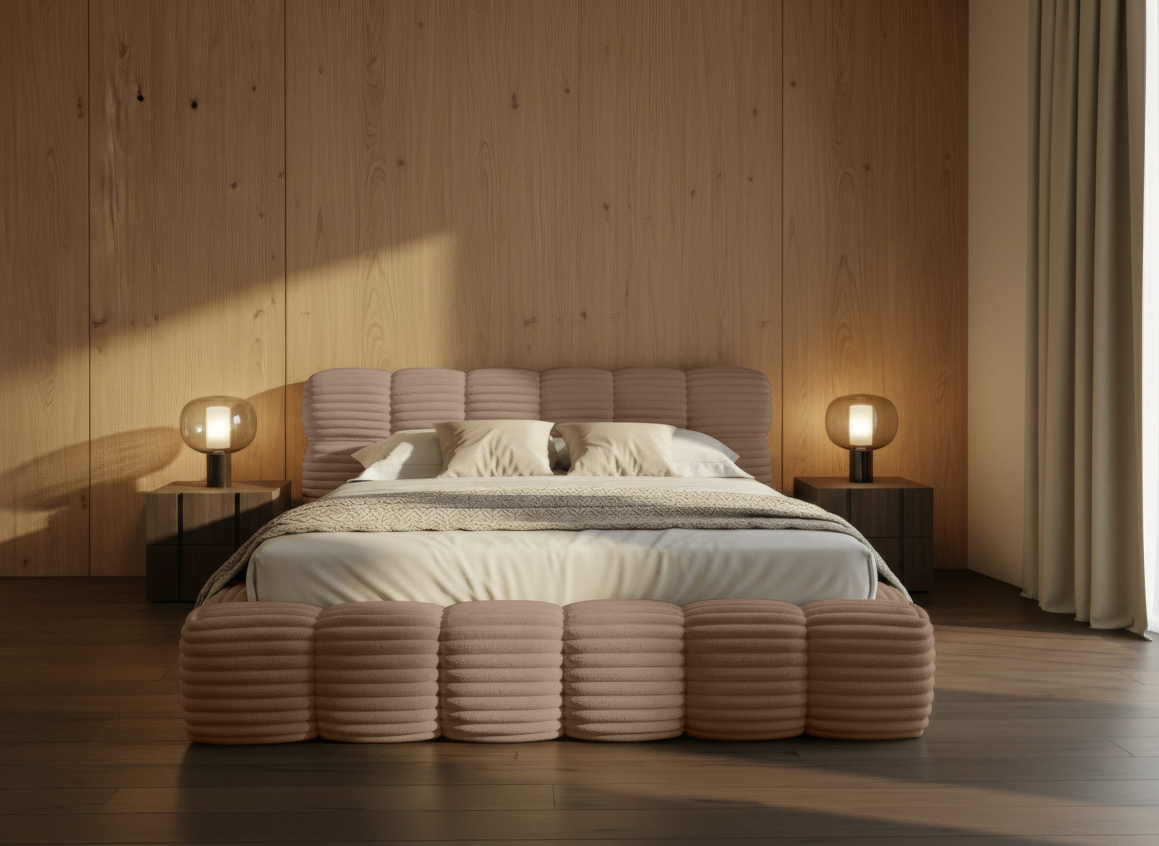 yourhouse24 Polsterbett Boston Cord mit Stauraum (2 Bettseiten), Hausbett, inkl. Bettkasten, in 3 Größen und 4 Farben