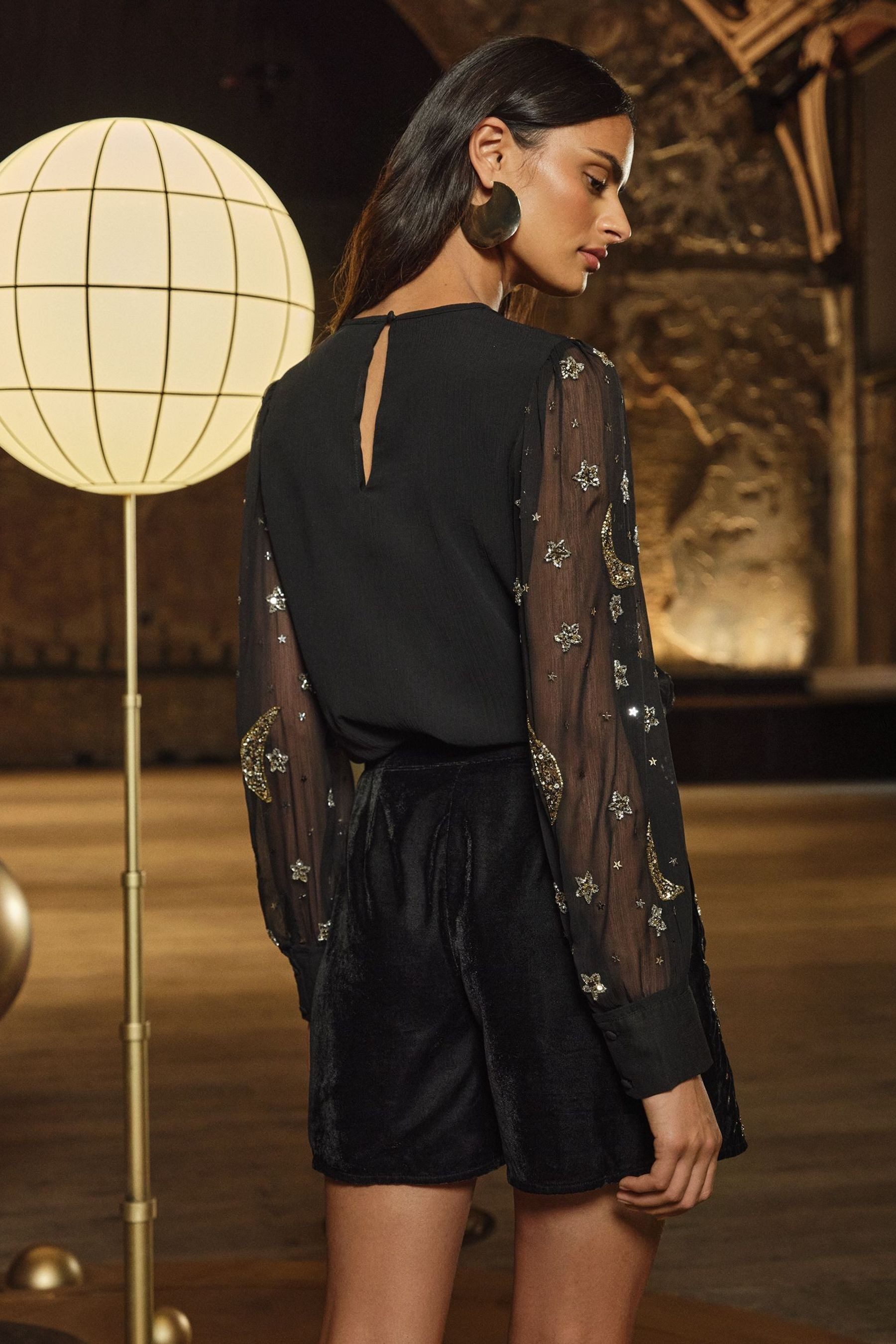 Love & Roses Langarmbluse Love & Roses Bluse mit Verzierung, Regular (1-tlg günstig online kaufen