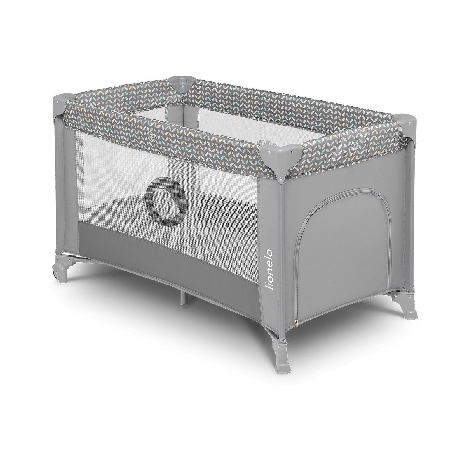 120x60 Tragetasche Grau cm Baby-Reisebett Seiteneingang Stefi, Klappbaren lionelo