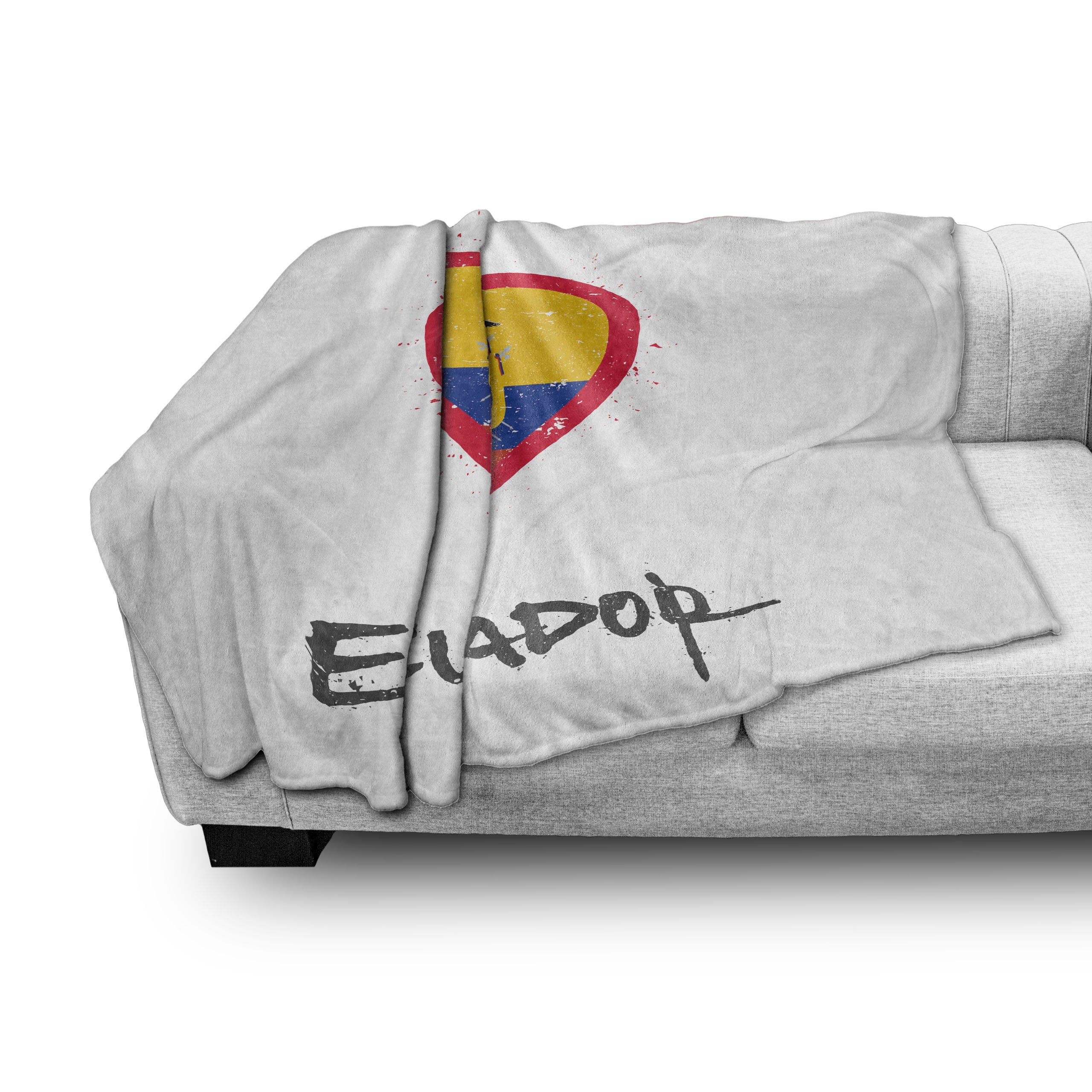 Plüsch den Gemütlicher Ecuador-Herz-Flagge Ecuador Abakuhaus, I Love und Außenbereich, Wohndecke Innen- für