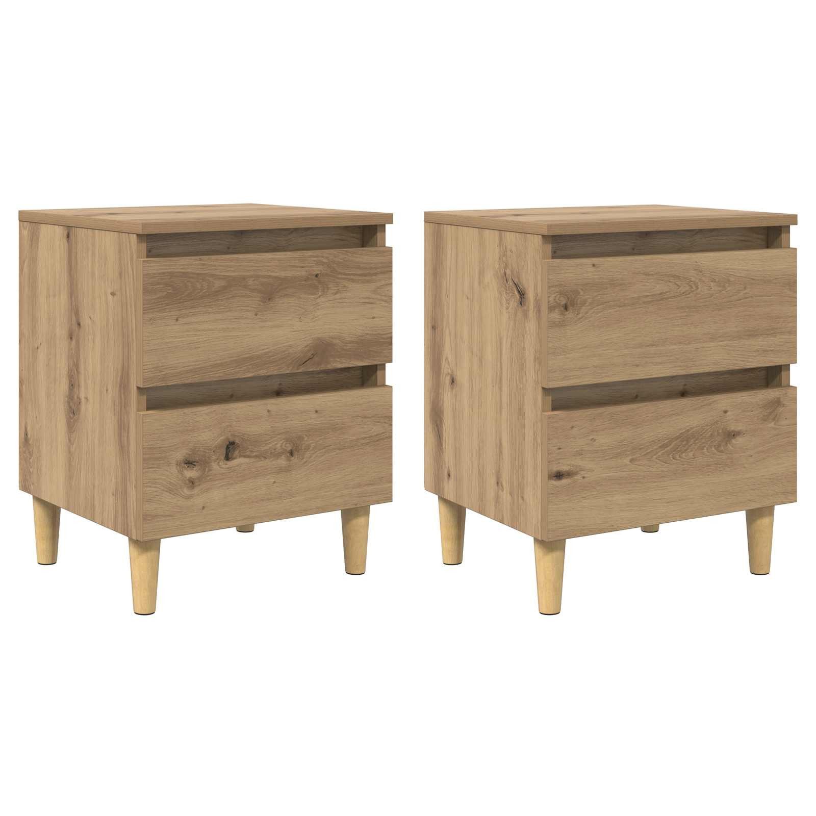Bett Bettschränke 2 pcs Artisan-Eiche 40 x 35 x 50 cm Holzwerkstoff