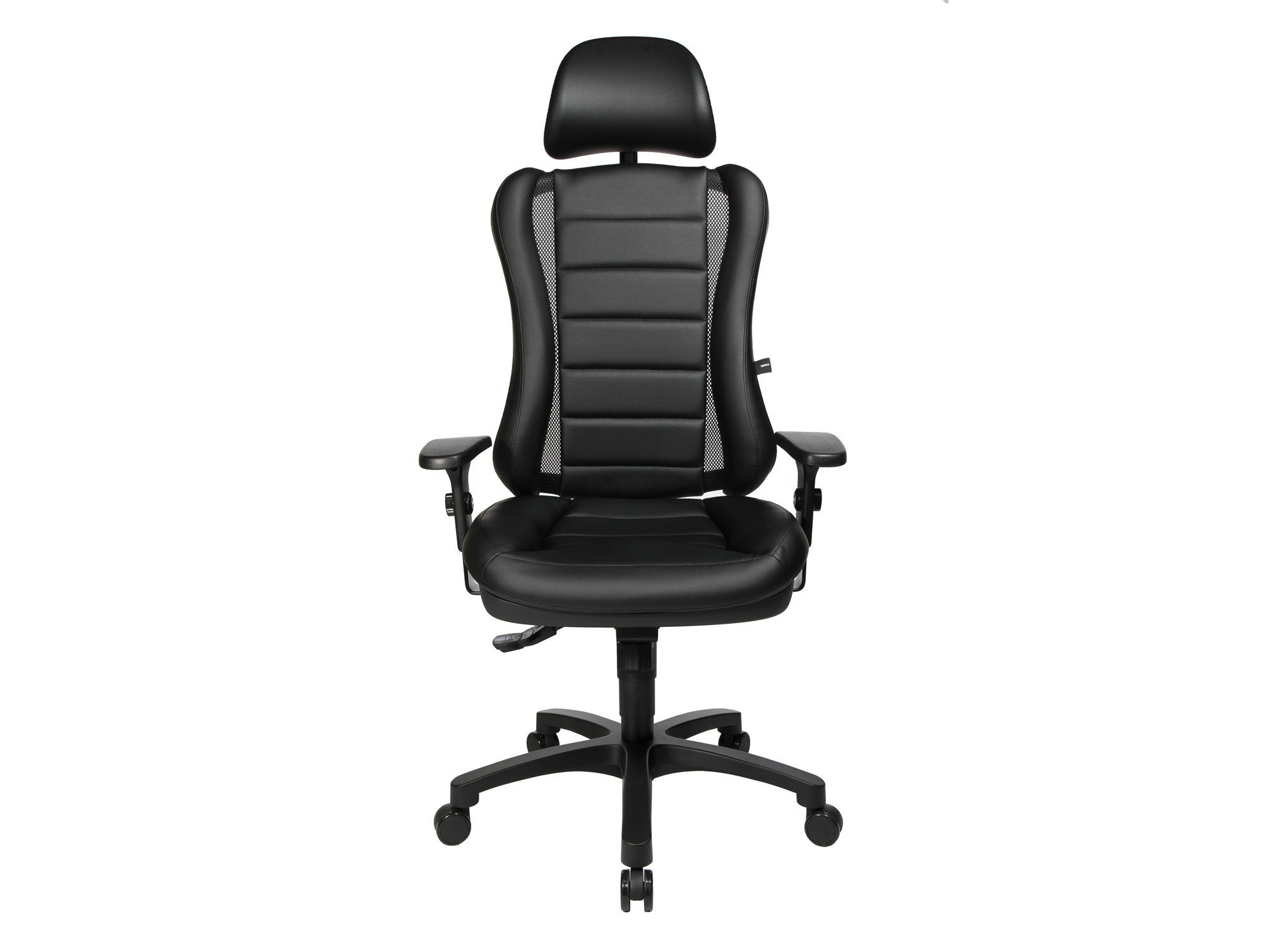 Moebel-Eins Stuhl, HEAD POINT Drehstuh, Material Kunstleder/Kunststoff, schwarz