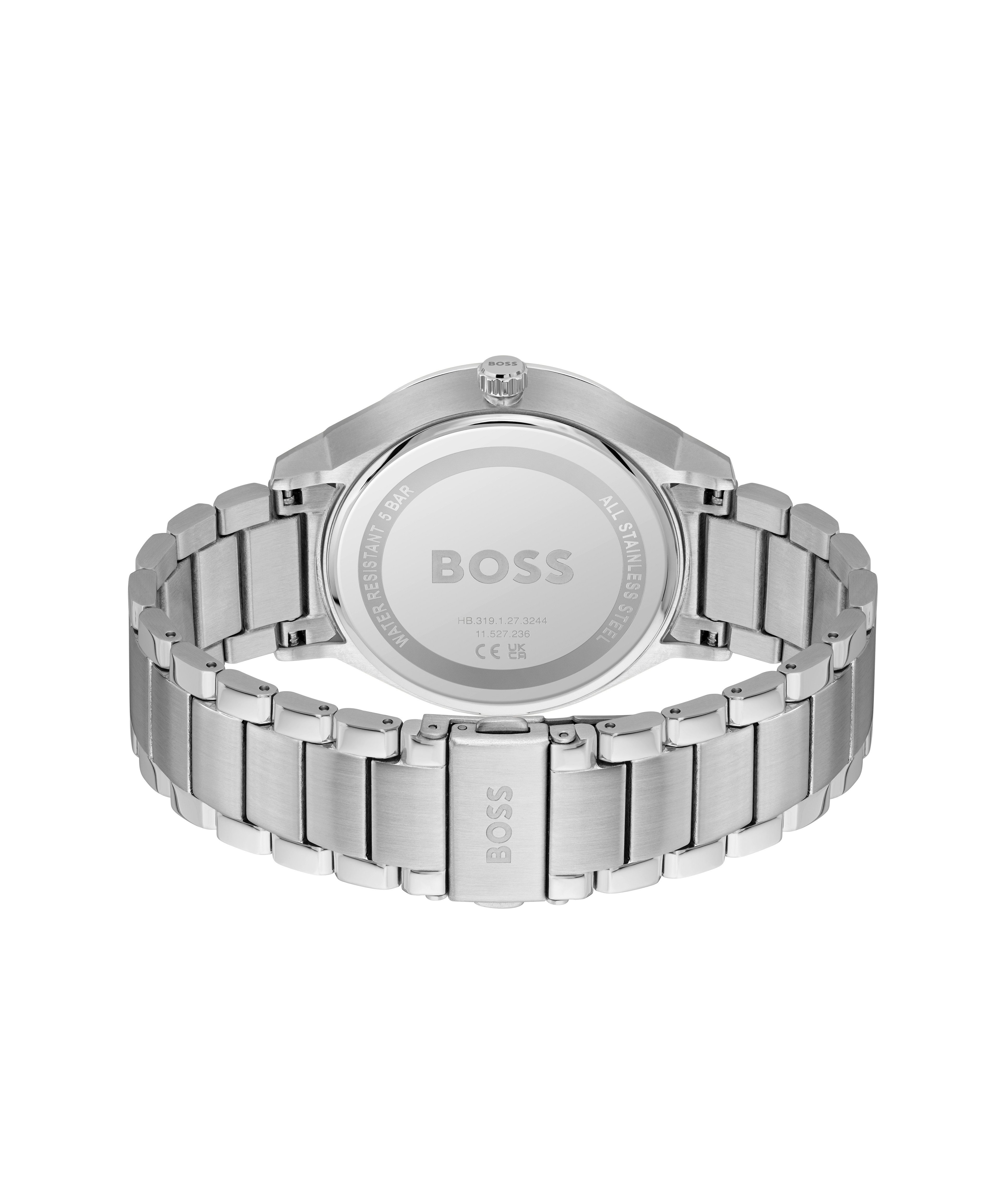BOSS Multifunktionsuhr TYLER 1514106, Quarzuhr, Armbanduhr, Herrenuhr, Edelstahlarmband, analog