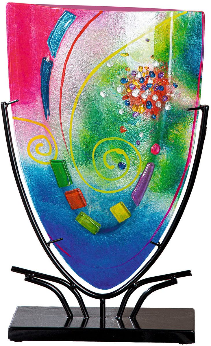 Casablanca by Gilde Tischvase Vase oval Cool blau; pink H. 49 cm (1 St)