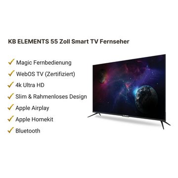 KB Elements ELT55WB5DE LED-Fernseher (139,00 cm/55 Zoll, 4K Ultra HD, Smart-TV, webOS, 4K, webOS, Frameless, Apple Airplay, Apple Home)