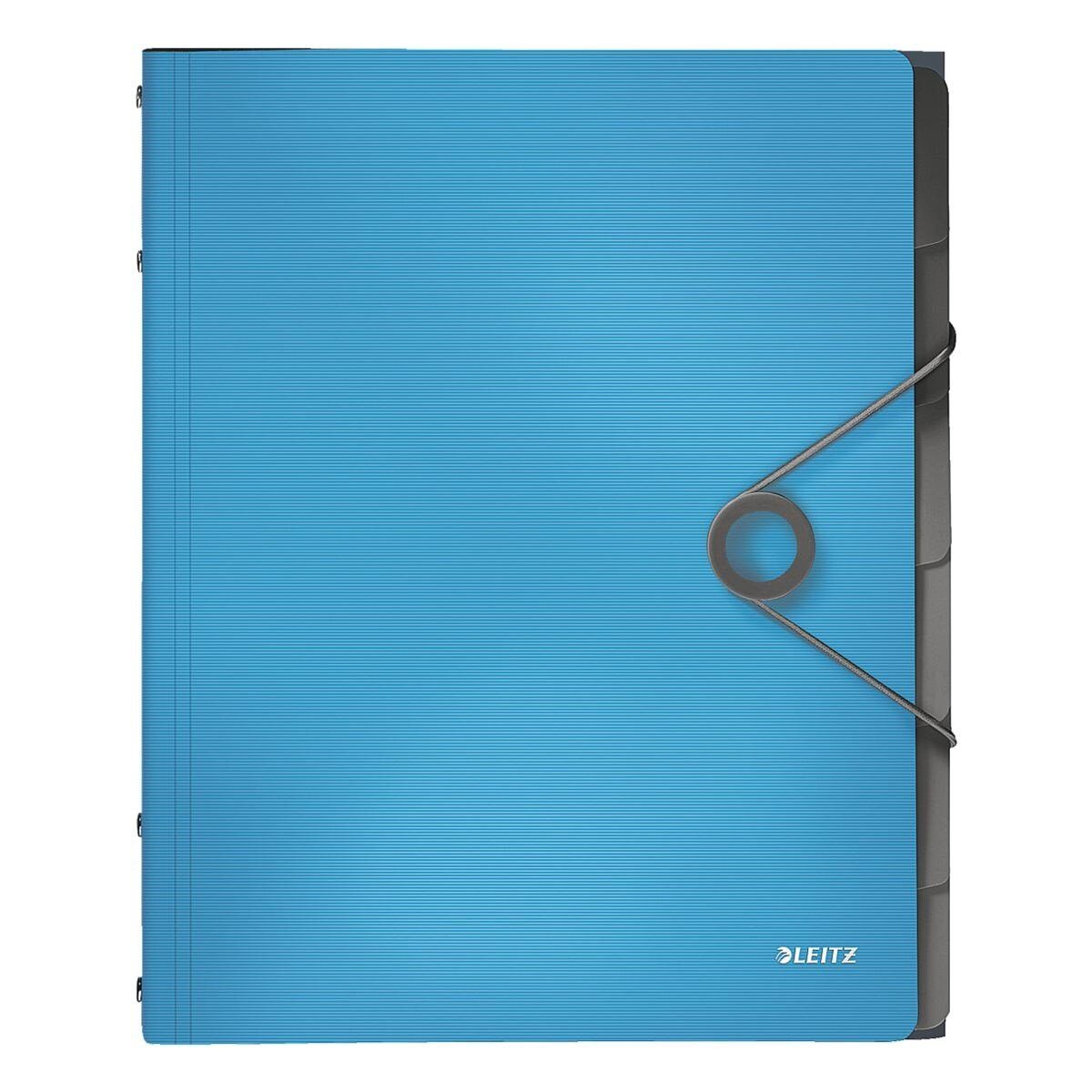 LEITZ Organisationsmappe Solid 4569, Ordnungsmappe mit 6 Fächern, Inhaltverzeichnis, 3 Schutzklappen, A4