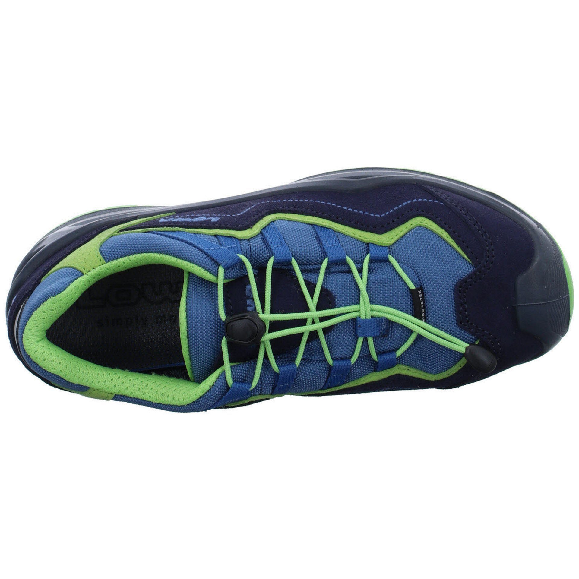 Outdoorschuh dunkelblau/neon Jungen Schnürhalbschuhe Lowa Leder-/Textilkombination