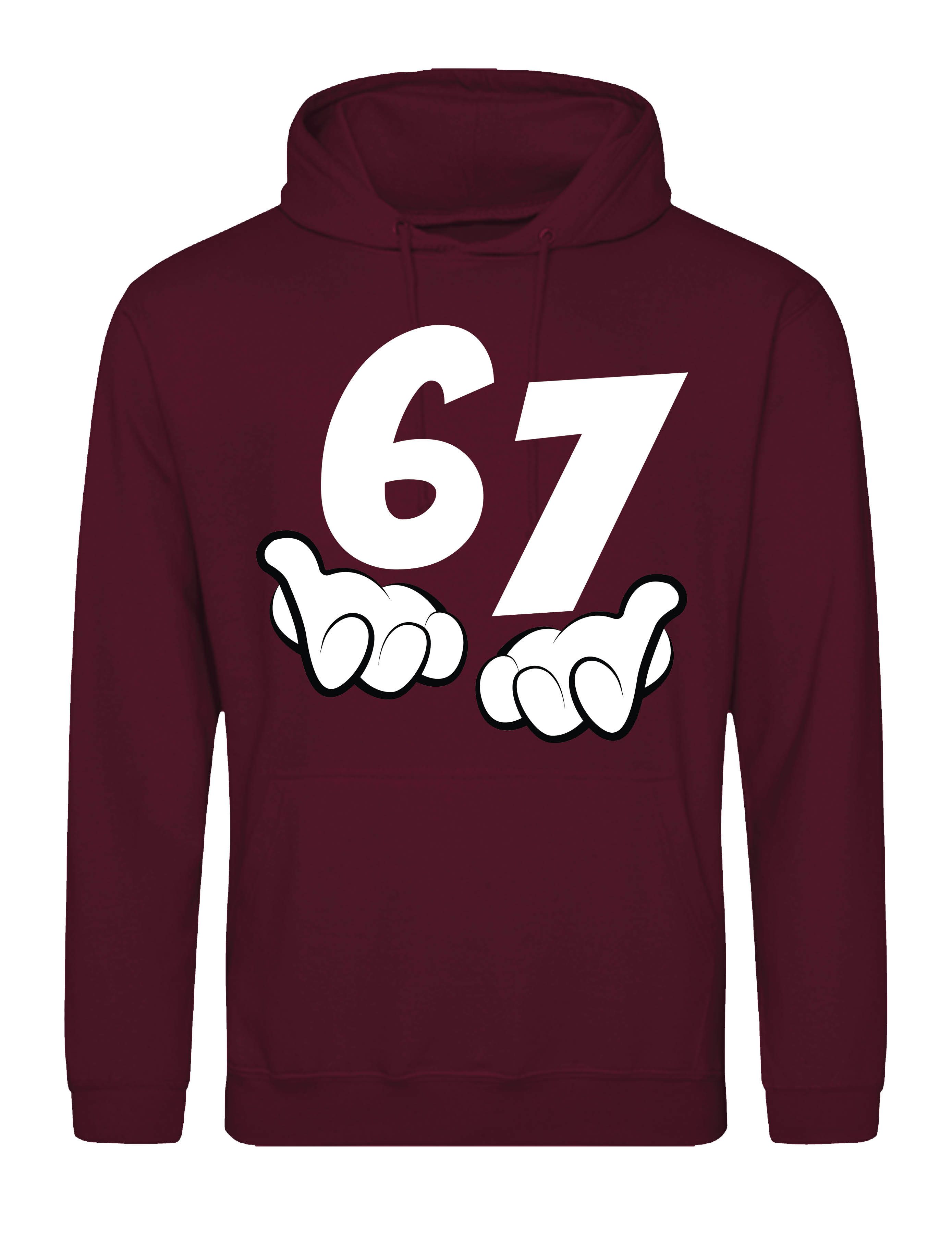 Kapuzenpullover Herren Hoodie Kapuzenpullover "67" lustig Fun-Print Statement Geschenk