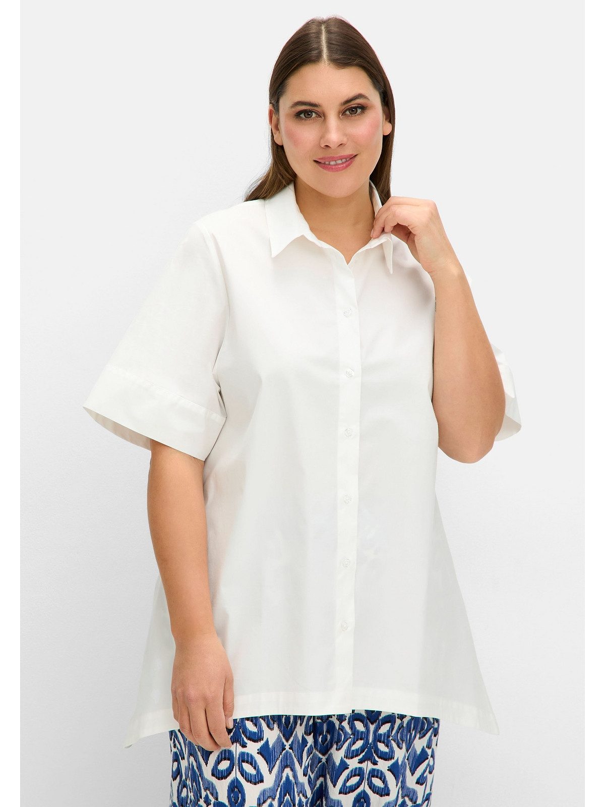 Sheego Hemdbluse Große Größen mit Zipfelsaum günstig online kaufen