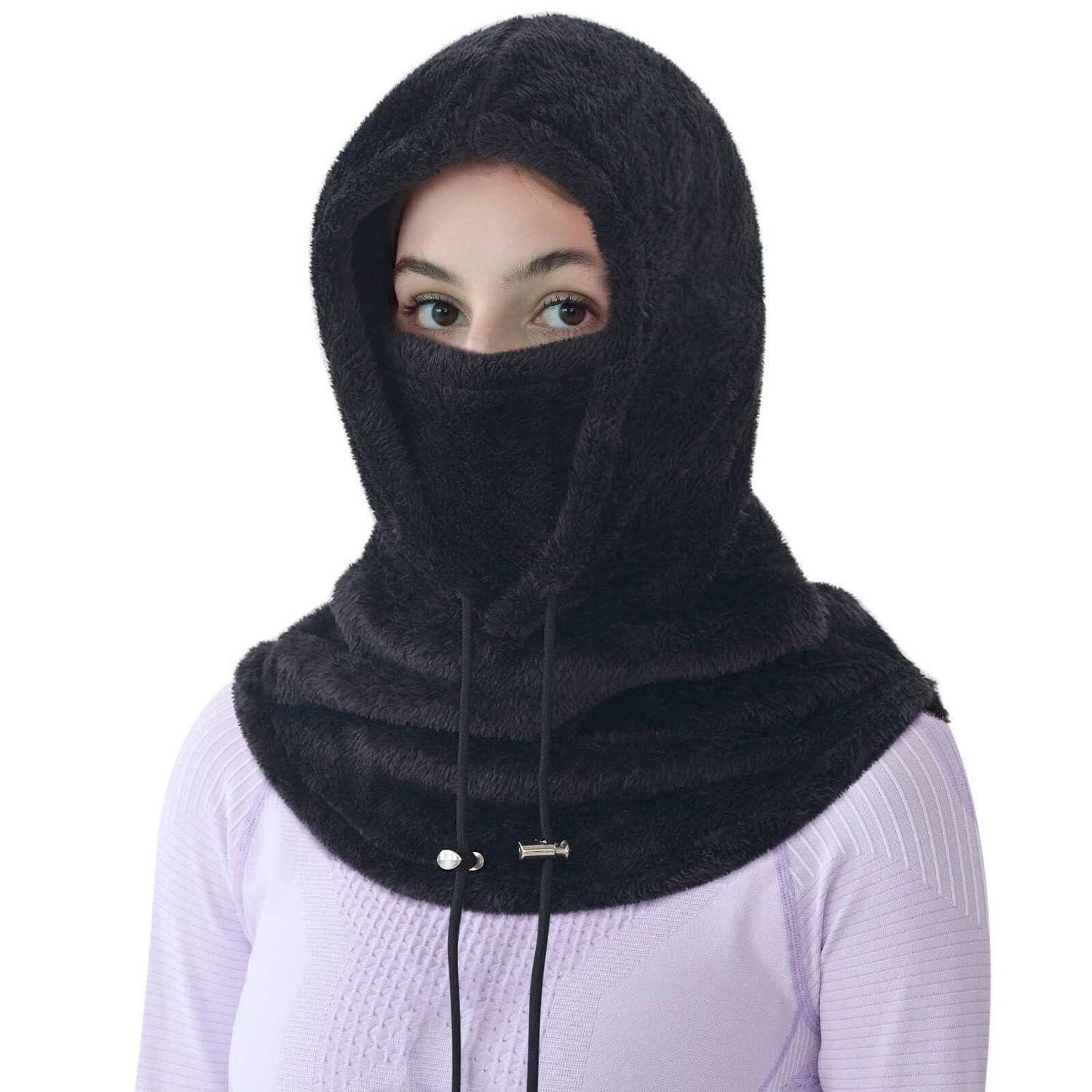 Sturmhaube Sturmhaube Balaclava Fleece Thermo Winddicht Herren 52-62 Schwarz