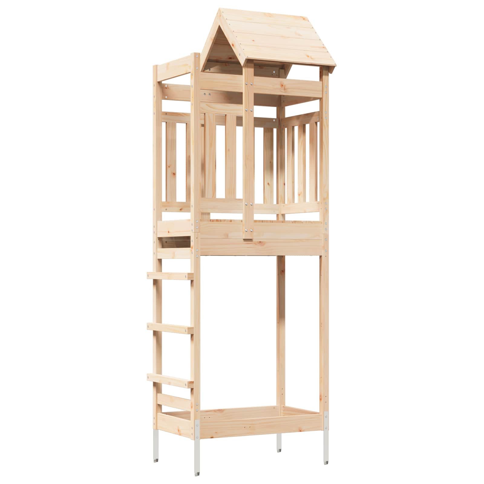 vidaXL Spielturm Spielturm Braun Massives Kiefernholz