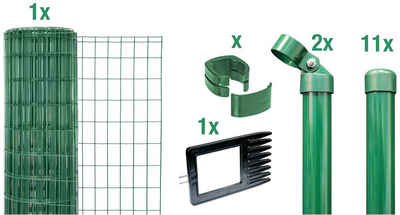 Alberts Schweißgitter »Fix-Clip Pro®«, (Set), 122 cm hoch, 25 m, grün beschichtet, zum Einbetonieren
