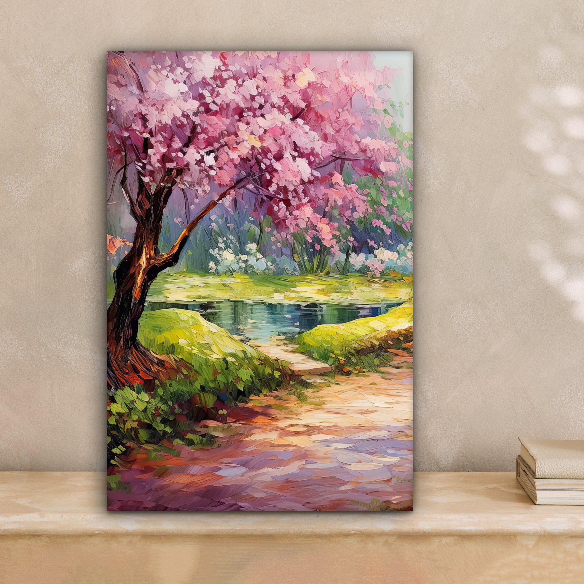 OneMillionCanvasses® Leinwandbild Aquarell - Natur - Bäume - Kunst - Blumen günstig online kaufen