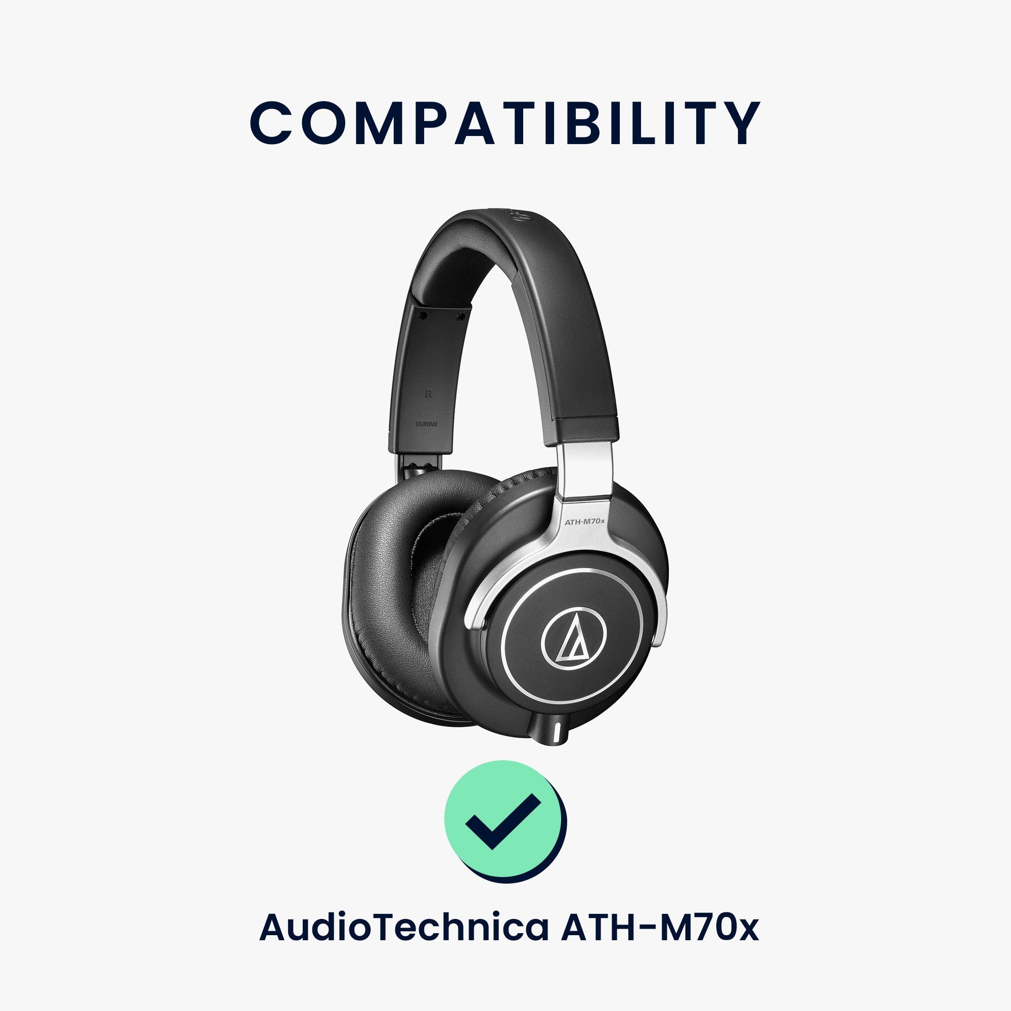 Ear kwmobile Over 2x Polster - Polster für Ohrpolster ATH-M70x AudioTechnica Kopfhörer (Ohrpolster Ohr Headphones) für Kunstleder