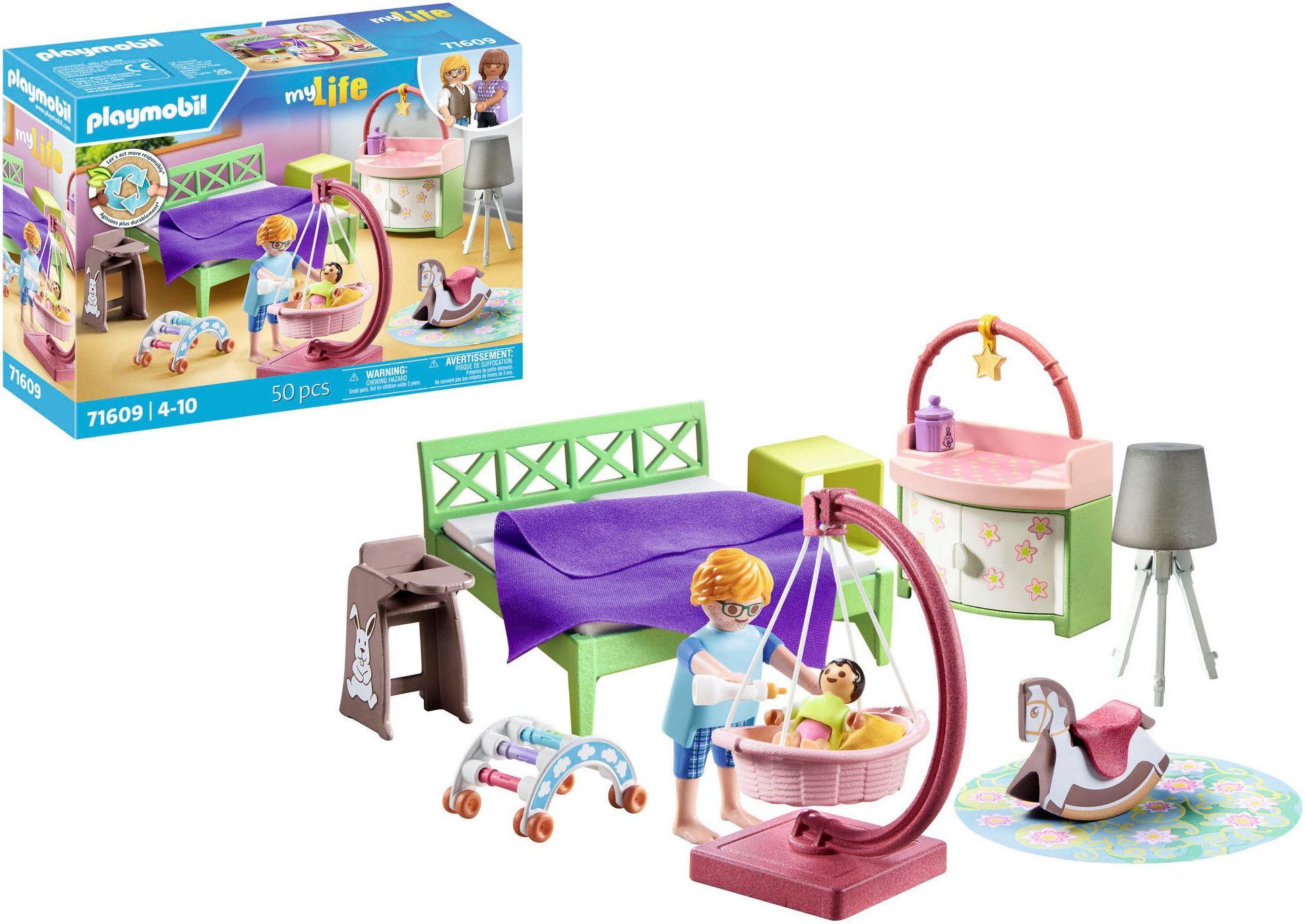 Playmobil® Schlafzimmer mit Babyspielecke (71609), myLife Konstruktions-Spi günstig online kaufen