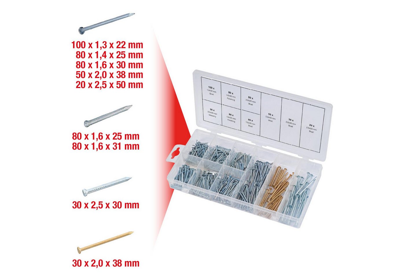 Thumbnail - KS Tools Nagel Sortiment Nägel,550-tlg