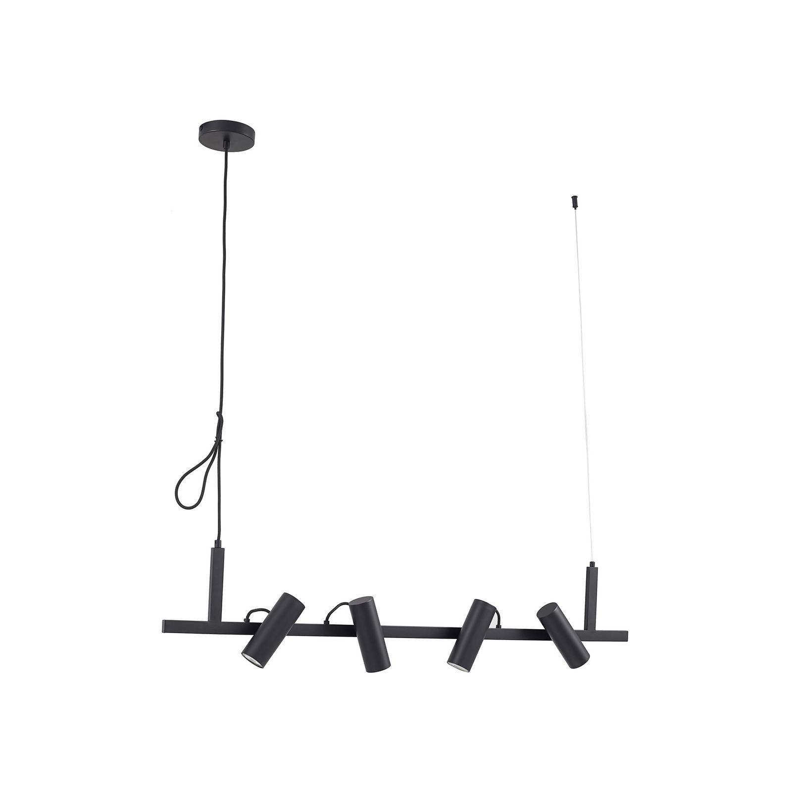 Lucande Hängeleuchte Lysias, Metall, Schwarz IP20, 4 x 10 W LED