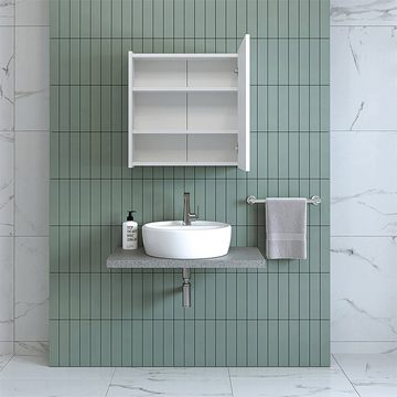 Roomart Badmöbel-Set, (Badezimmer Spiegelschrank, 80 cm und 60 cm breit, Badmöbel Badschrank)