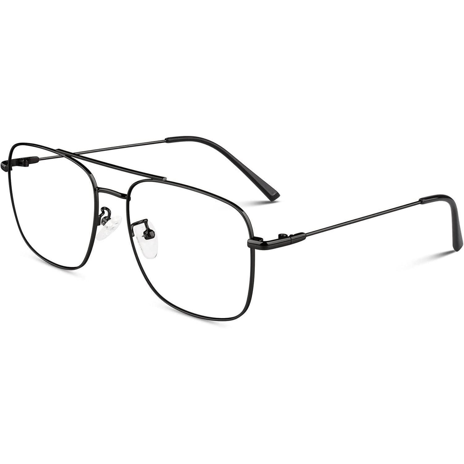 LuxusKollektion Brille Brille Pilotenbrille Metallgestell ohne Sehstärke Schwarz