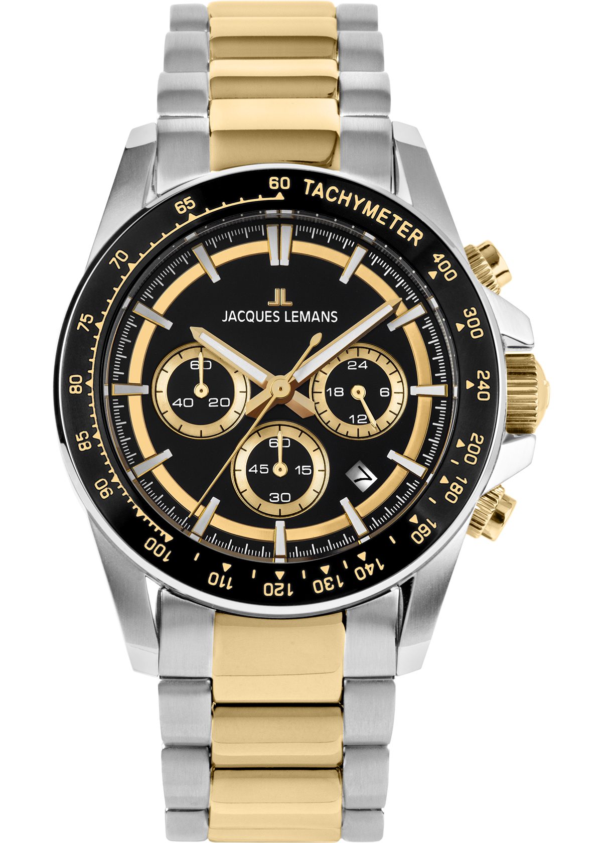 Jacques Lemans Liverpool 1-2207D, Armbanduhr, Herrenuhr, Edelstahlarmband, analog, Tag, Stoppfunktion