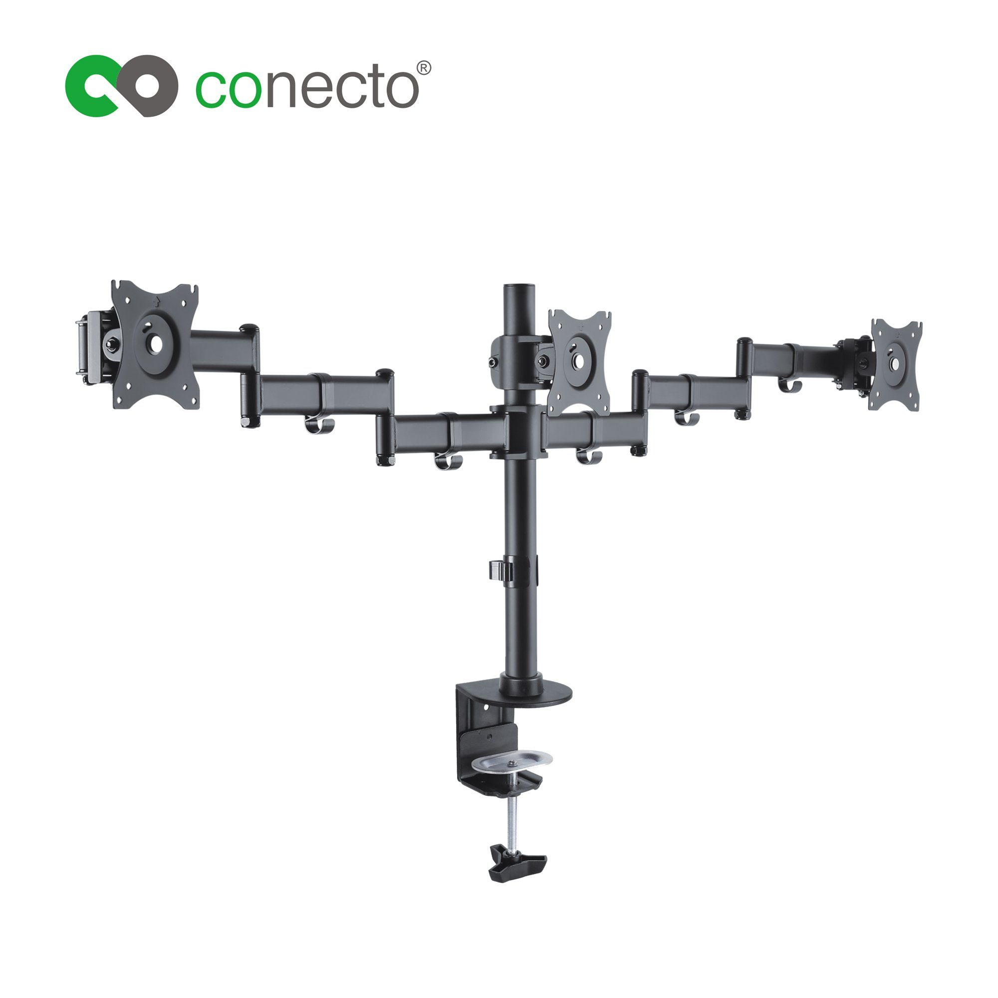 conecto Monitor-Halterung Schreibtischhalterung für 3 Monitore, (bis 27 Zoll, drehbar: 360)