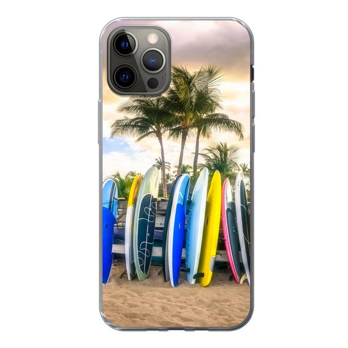 MuchoWow Handyhülle Surfbretter Handyhülle Apple iPhone 12 Pro Smartphone-Bumper Print Handy