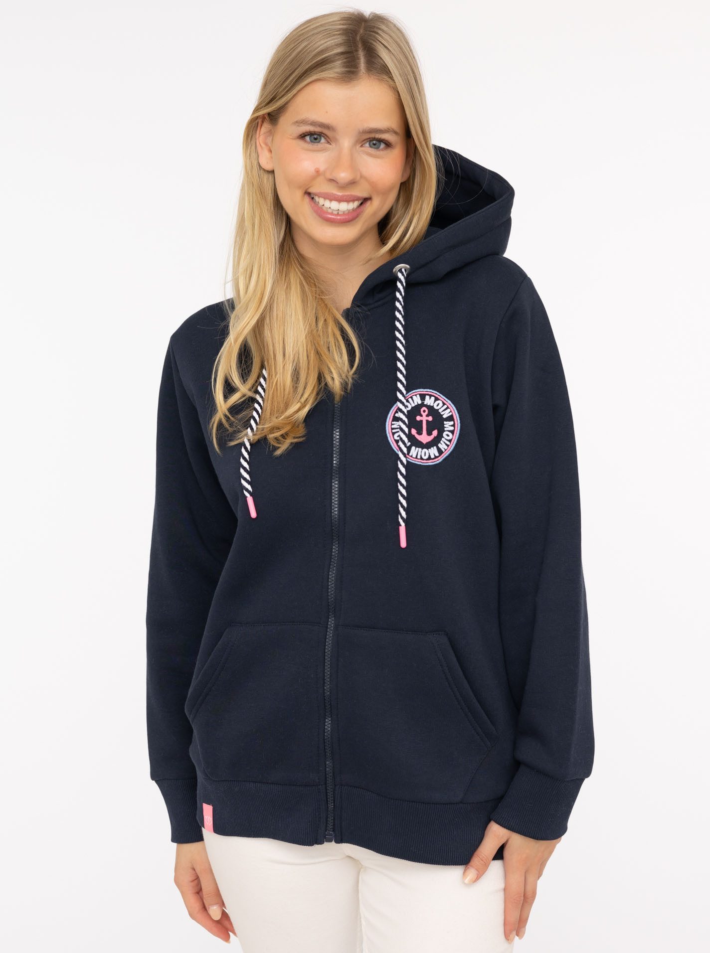 Zwillingsherz Kapuzensweatjacke "Anker Kreis Classic" Langarm, günstig online kaufen