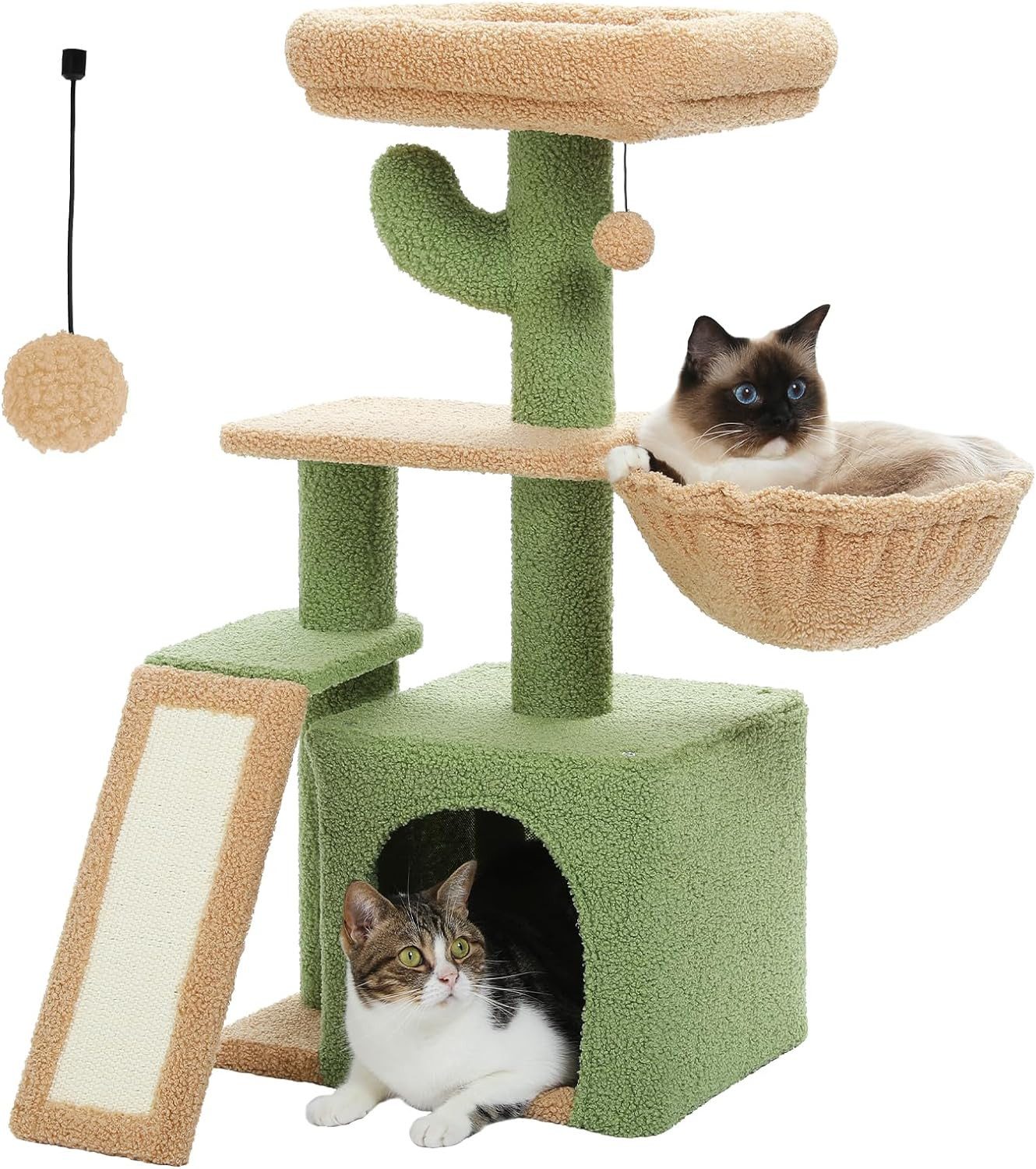 Purpurra Kratzbaum Klein mit Höhle Kratzbretter und Sitz, 80 cm