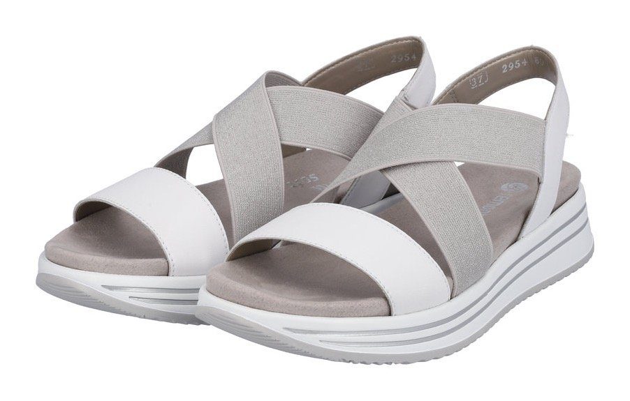 Remonte Sandale G flexiblen Weite weiß-silberfarben Gummiriemchen, mit (weit)