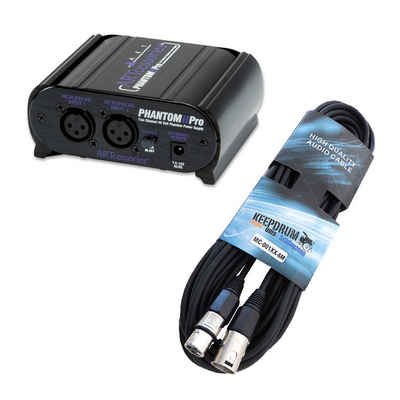 Art Audio Mikrofon Phantom II Pro (2 Kanal Phantomspeisung), Inkl keepdrum XLR-Kabel