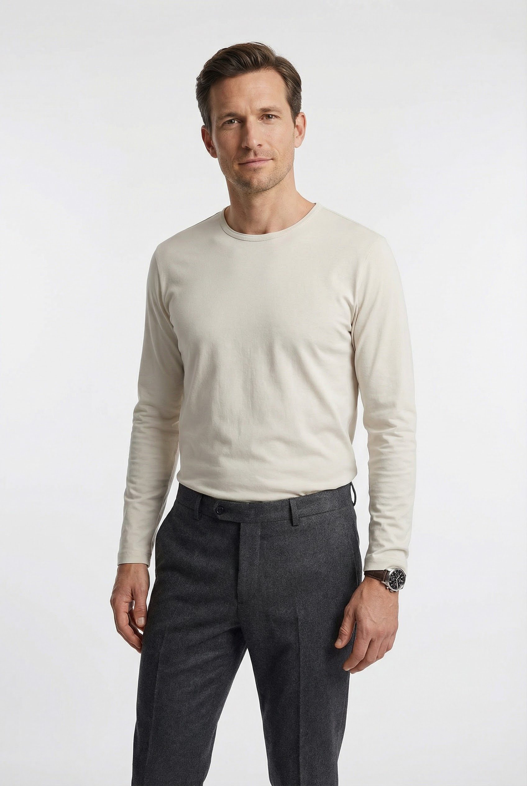 OLYMP Longsleeve Single Jersey, unifarben, regular fit, Rundhals, casual günstig online kaufen