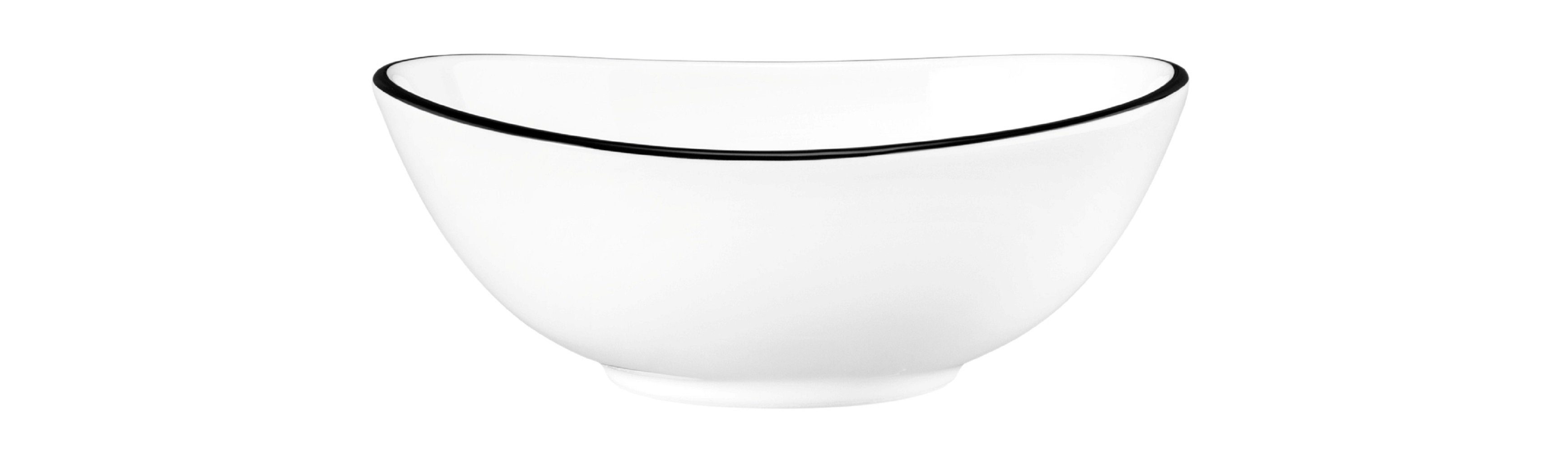 Seltmann Weiden Schüssel Modern Life "Black Line" Bowl oval 12 cm, Porzellan, (1 Bowl 12 cm)