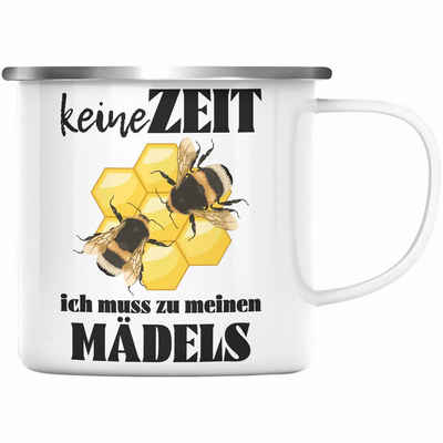 Trendation Thermotasse Trendation - Imker Geschenk Emaille Tasse Bienenzucht KaffeeEmaille Tasse Geschenkideen Bienenzüchter Bienen Zuebhör