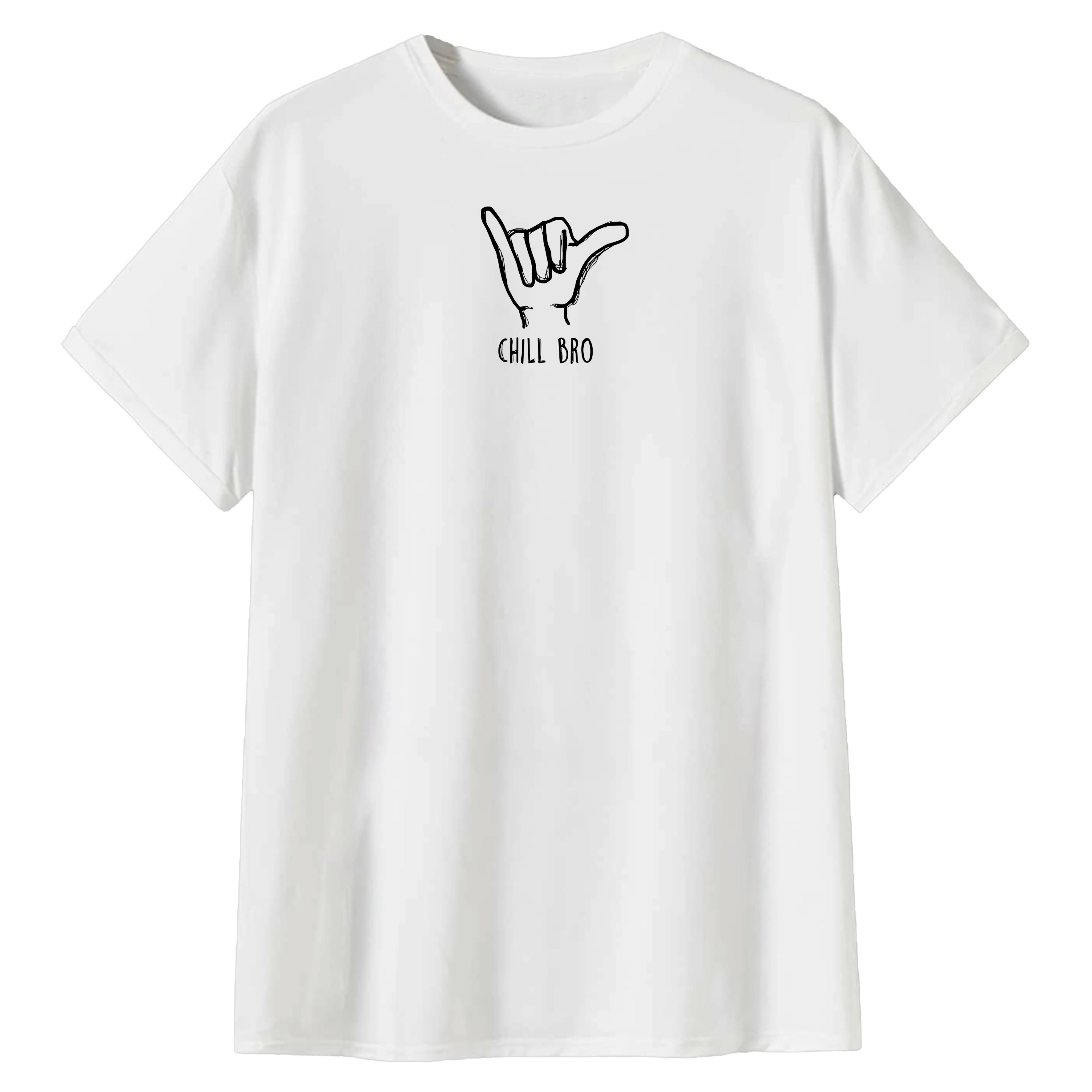 Banco T-Shirt Herren T-Shirt CHILL BRO - Casual Printshirt in Weiß und Schw günstig online kaufen