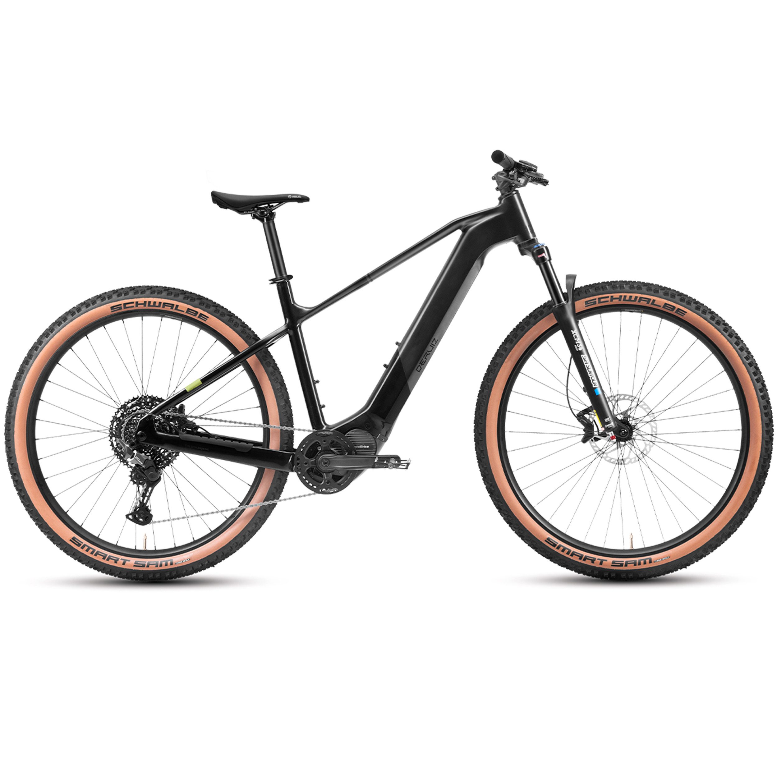 DERUIZ E-Bike Mountainbike Dolomit 29 Zoll, 48 cm, Samsung-Akku, 170 kg Gesamtgewicht, 11 Gang SHIMANO CUES ASLU6000T1R Schaltwerk, Kettenschaltung, Mittelmotor, 720 Wh, (Trittfrequenz- und Drehmomentsensor, Für Damen und Herren), SCHWALBE Smart Sam 2,6 Zoll, Bluetooth, Anfahr- und Haltehilfe
