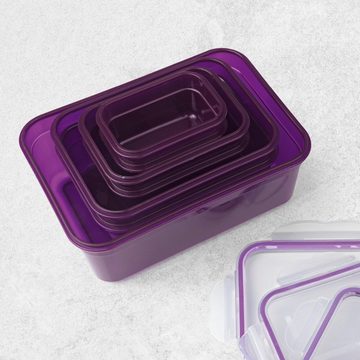 GOURMETmaxx Frischhaltedose Lunchbox tropfsicher, einfrieren, aufbewahren, (7er Set, 14-tlg), 2x 200ml; 2x 500ml; 2x 1100ml; 1x 2100ml