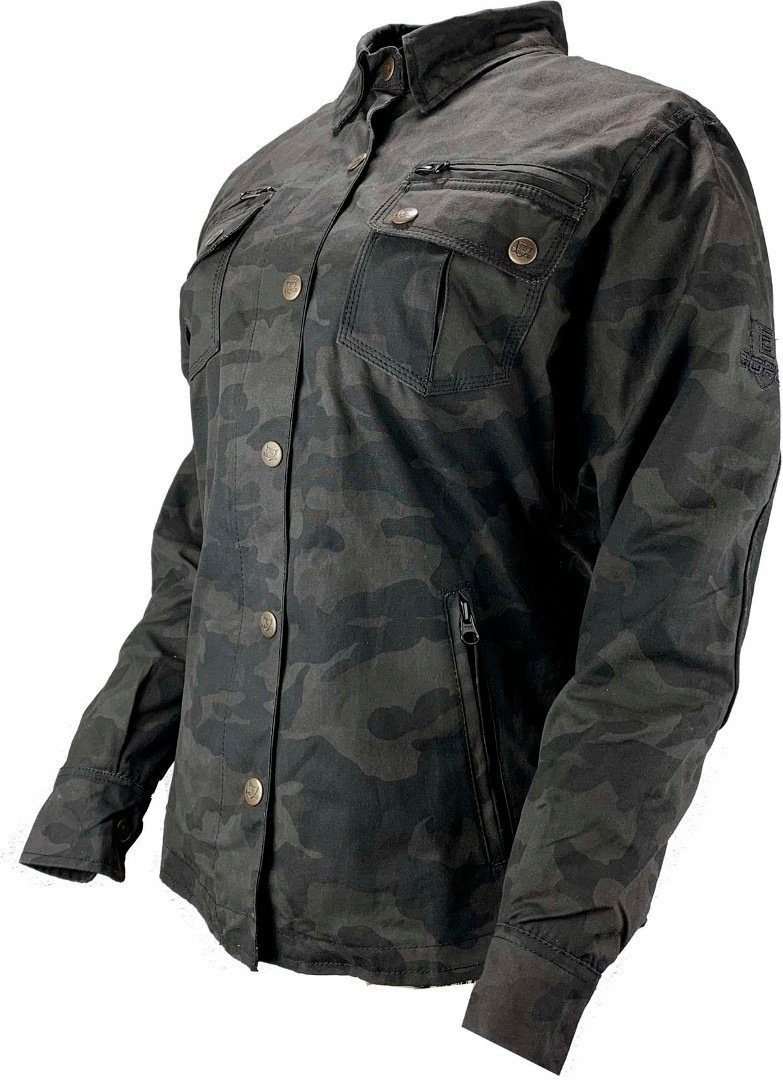 Bores Motorradjacke Military Jack Damen Motorrad Textiljacke Black/Camouflage