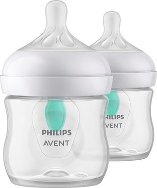 Philips AVENT Babyflasche Natural Response SCY670/02, 2 Stück, mit dem AirFree Ventil, 125 ml, ab 0 Monaten