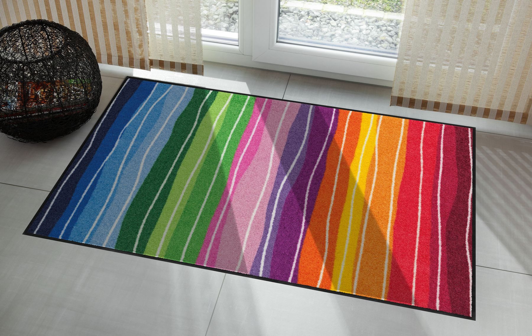 Salonloewe Läufer Fußmatte 75x120 Wavy Lines, Eingangsmatte groß, Höhe: 750 günstig online kaufen