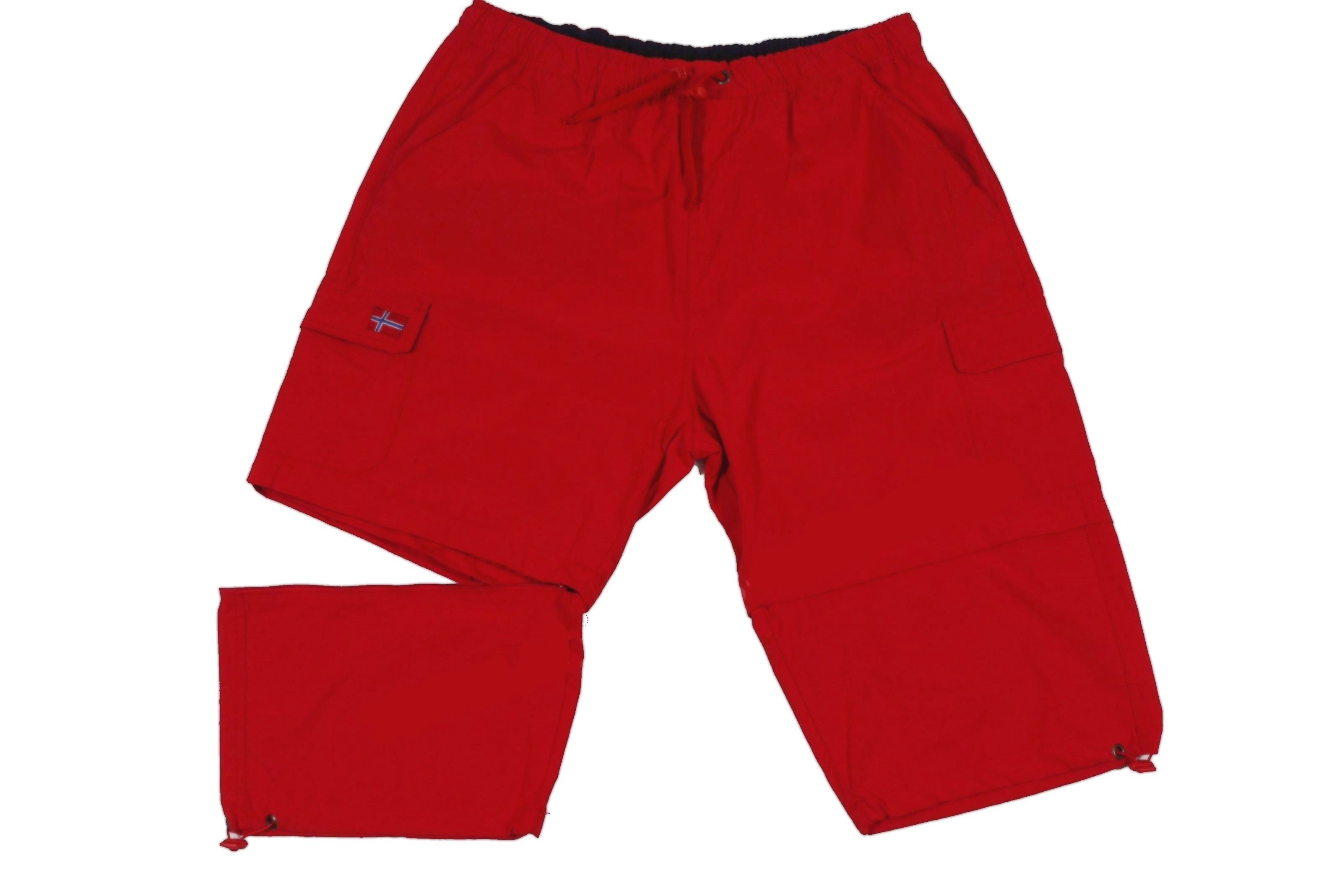 ABRAXAS Shorts Übergröße, Zipp-Off-Bermuda in rot