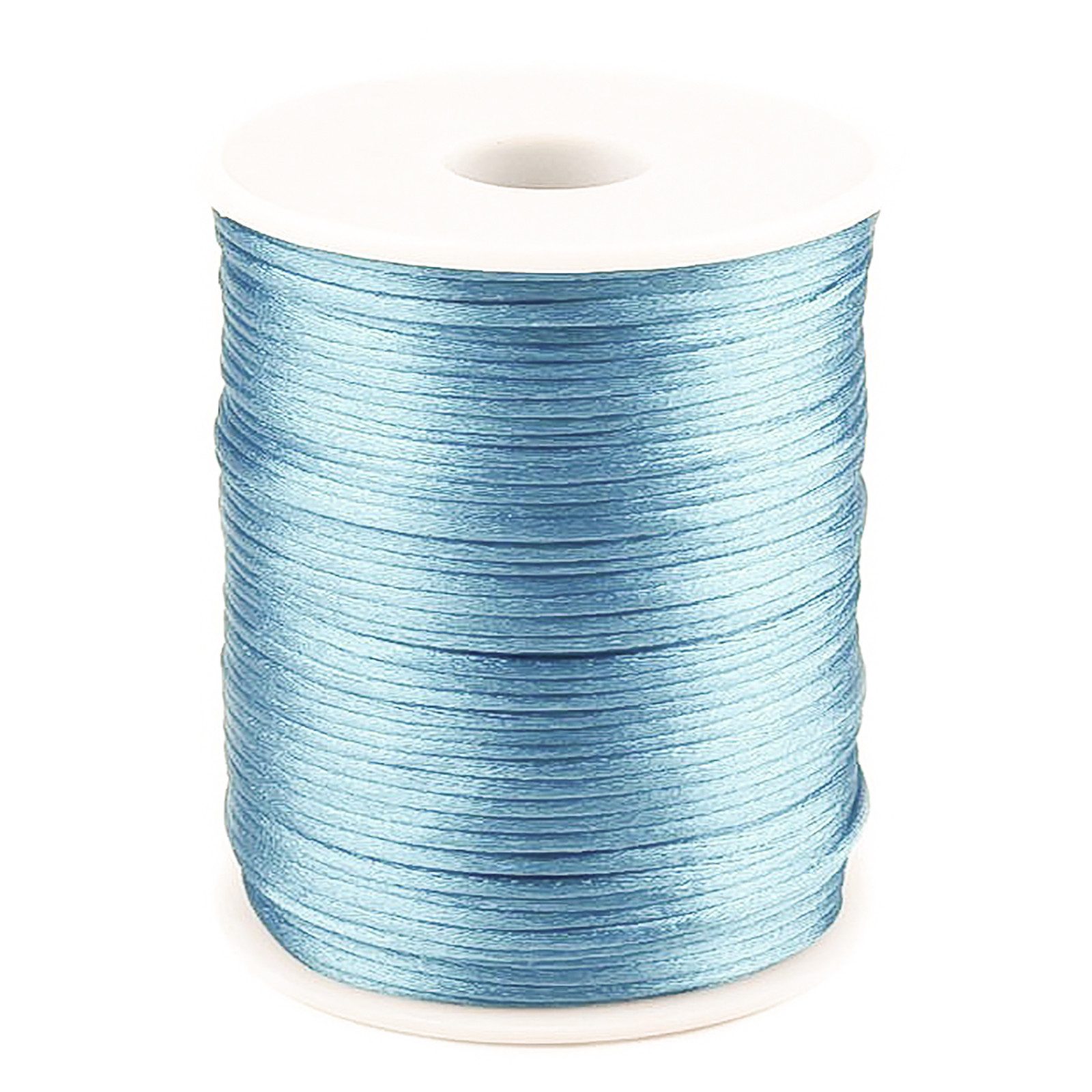 maDDma Kordel 90m Satinschnur 2mm Satinkordel Schmuck-Kordel Kumihimo Bänder, babyblau