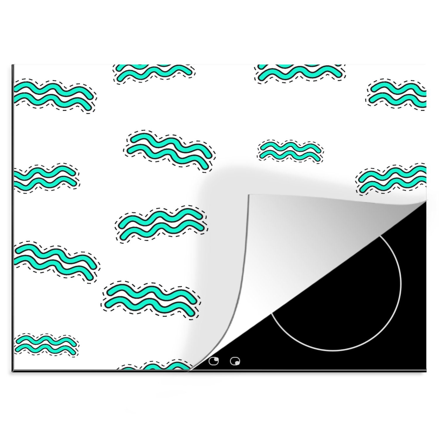 MuchoWow Herdblende-/Abdeckplatte Wassermann - Astrologie - Tierkreiszeichen - Design, Vinyl, (1 tlg), 60x52 cm, Mobile Arbeitsfläche nutzbar, Ceranfeldabdeckung